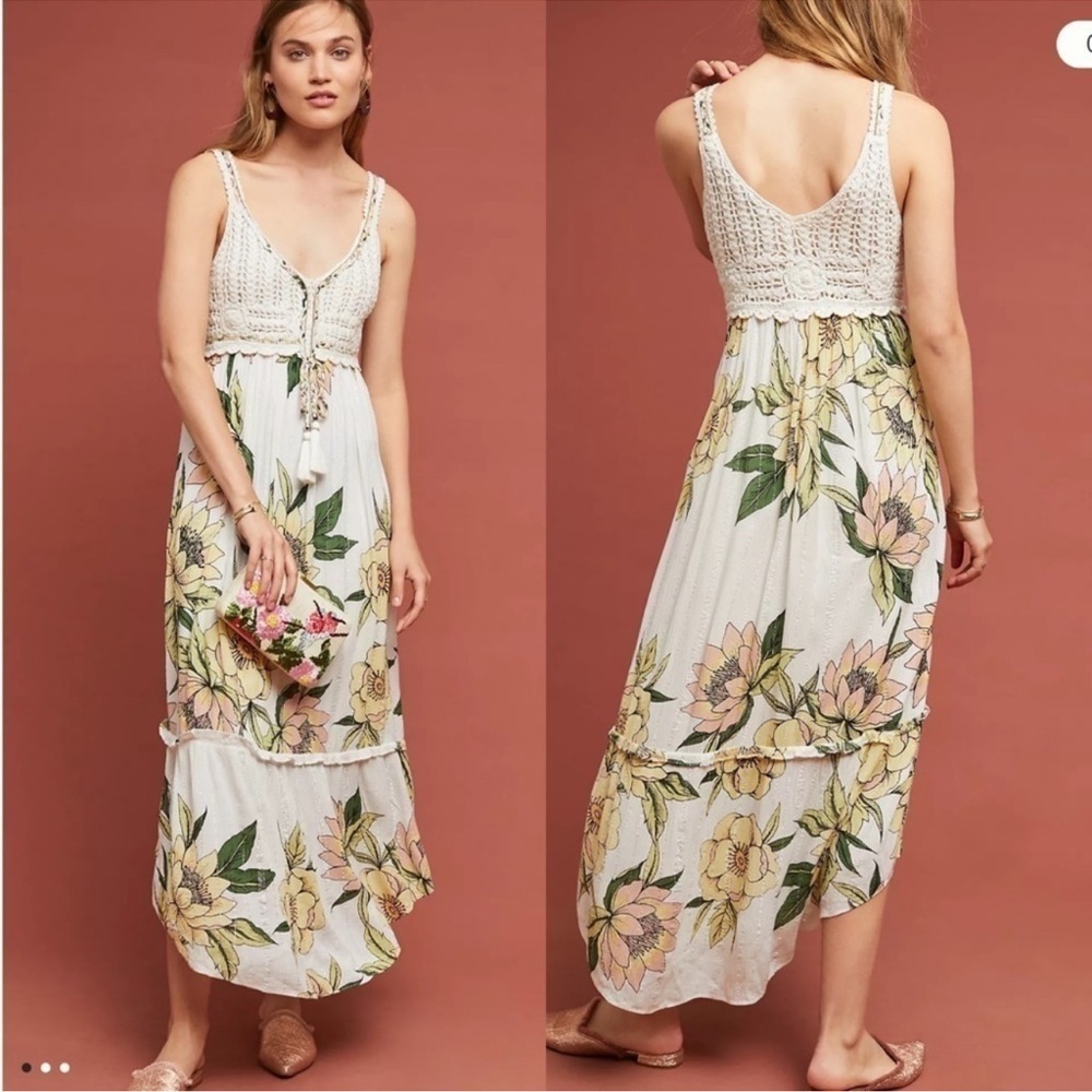 FARM Rio White Floral Maxi Dress